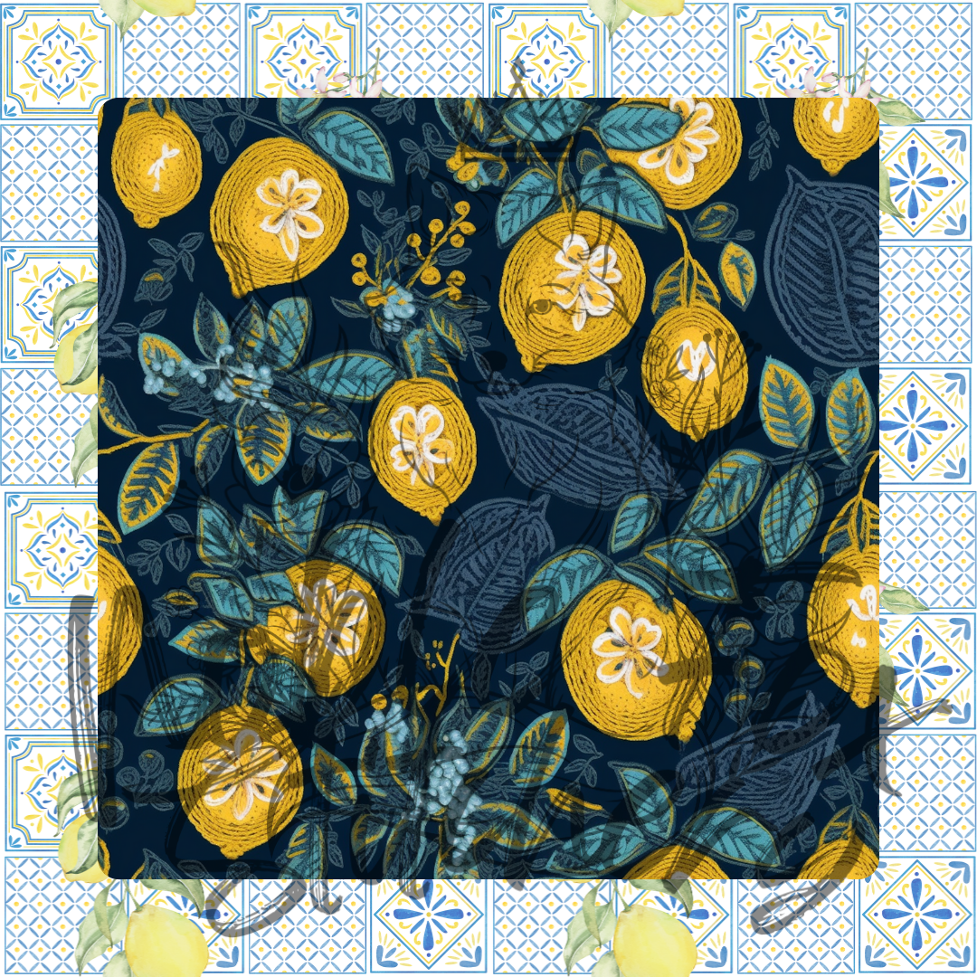 Embroidered Lemons 1/2 Yard Bundle (All Patterns)