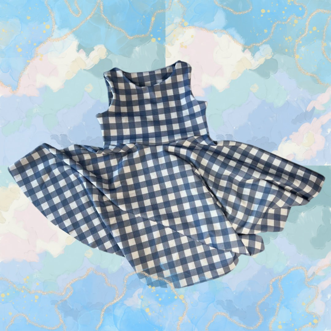 RTS Size 7 Blue Gingham Dress