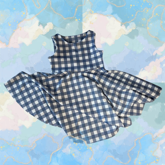 RTS Size 7 Blue Gingham Dress