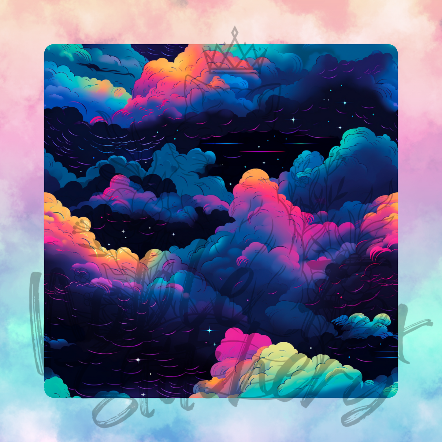 Neon Clouds Yard Bundle Clouds + Solid Coordinates