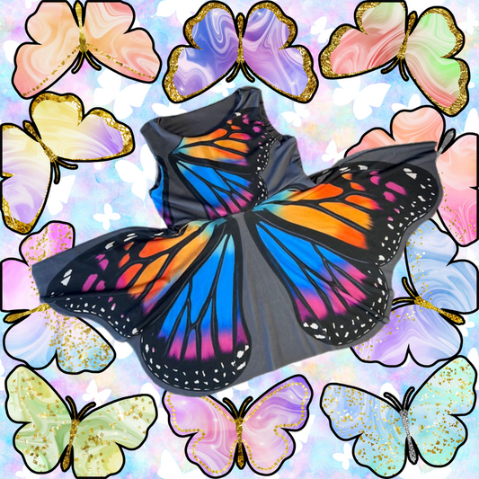 3T Toddler Rainbow Butterfly Emporess Dress