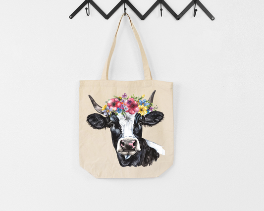 Heifer in a Flower Crown Totebag