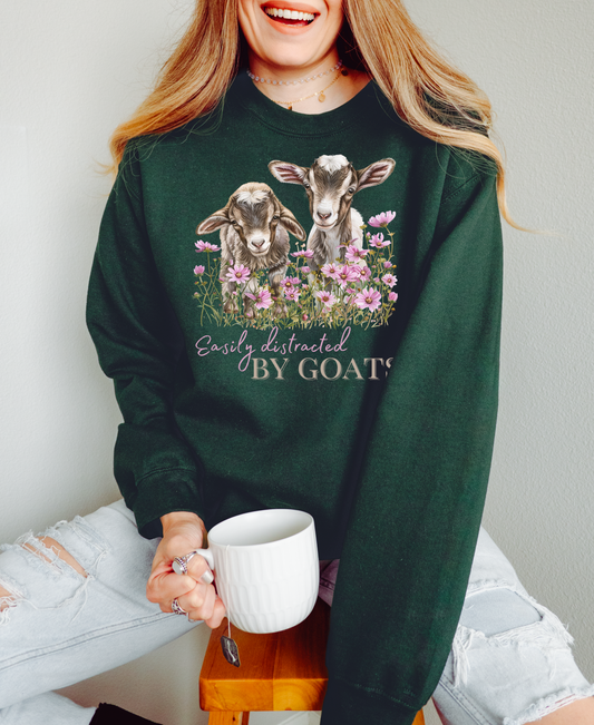 Easily Distracted by Goats Sweatshirt/Tee