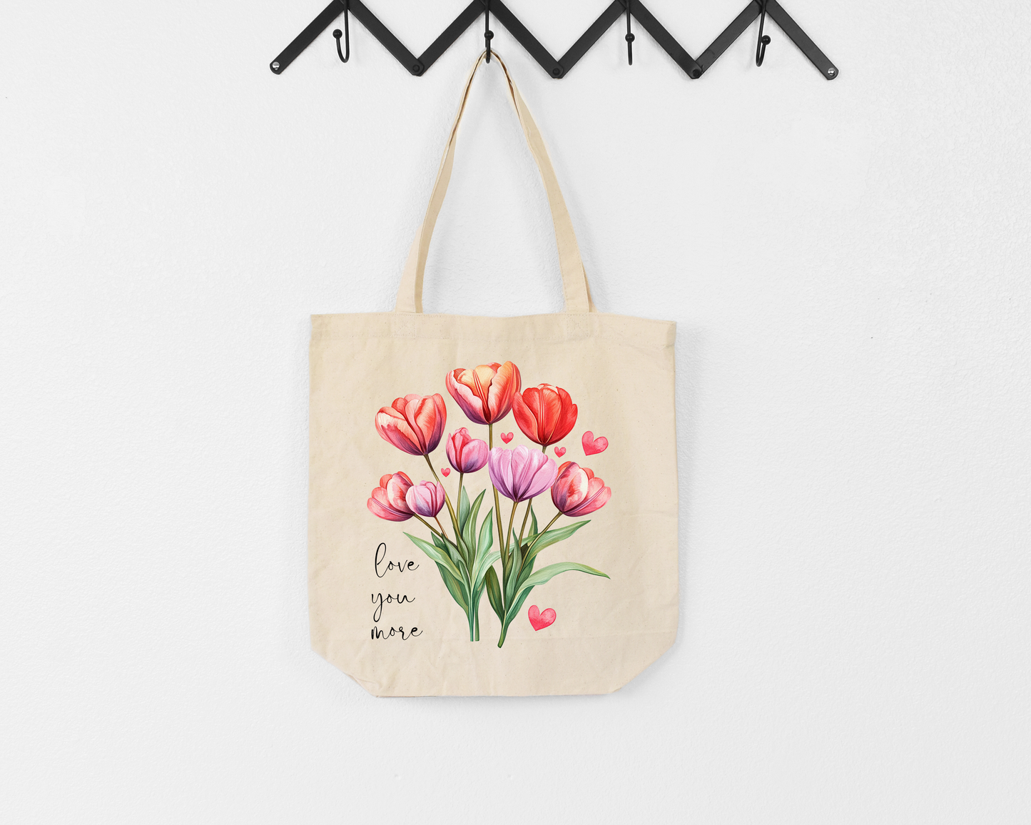 Tulips "I Love You More" Tote Bag