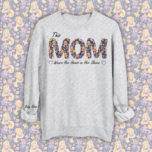 "This Mom Wears her Heart on Her Sleeve" Top