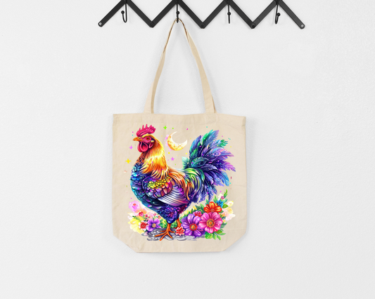 Neon Chicken Tote Bag